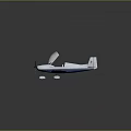 Sleek White Blue Passenger Aircraft with Transparent Canopy and Single Engine Design