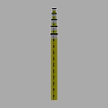 Yellow Vertical Industrial Measuring Tool With Graduated Scale And Precision Markings 3d model