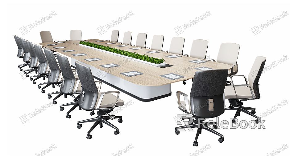 Modern Conference Table and Chair Conference Table and Chair Combination model