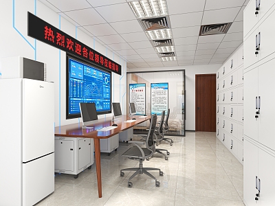 modern monitoring room 3d model