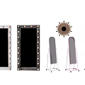 Stylish Lighted Vanity Mirrors Floor Standing Options And Sunburst Decorative Design