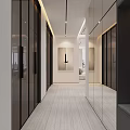 Modern Open Living And Dining Room Interior With TV Wall Bookshelves Sofa Dining Table Chairs