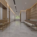Traditional Chinese Medicine Shop Interior With Wooden Cabinets Counter And Labels