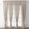 Elegant Beige Linen Curtains With Layered Sheer Design For Window Decoration