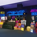 FAPE x WOD Official Pop Up Store With Neon Signs Displayed Clothing And Sofa
