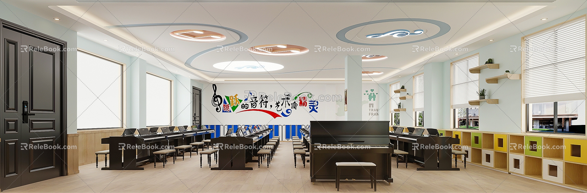 Modern Piano Classroom 3d model