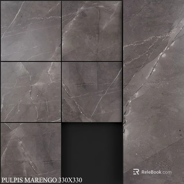 Modern Gray Marble Wall Components With Square Pattern And Natural Veins 3d model 