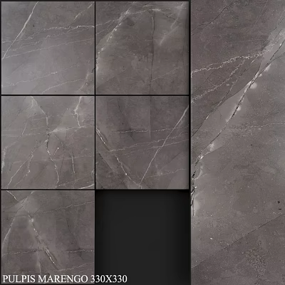 Modern Gray Marble Wall Components With Square Pattern And Natural Veins 3d model