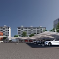 Durable Membrane Structure Car Parking Sun Shade Canopy For Outdoor Public Parking Lot Vehicle Protection