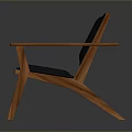 Elegant Modern Wooden Chair With Black Upholstered Seat Backrest And Armrests