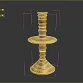 Elegant Brass Candle Holder With Shiny Surface Decorative Multi tiered Structure For Home Decoration