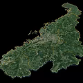 Guangxi Map Wall Decor With Detailed Geographic Design For Home Decoration