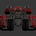 Red Futuristic Armored Vehicle Featuring Sci Fi Mechanical Design And Heavy Armor Plating