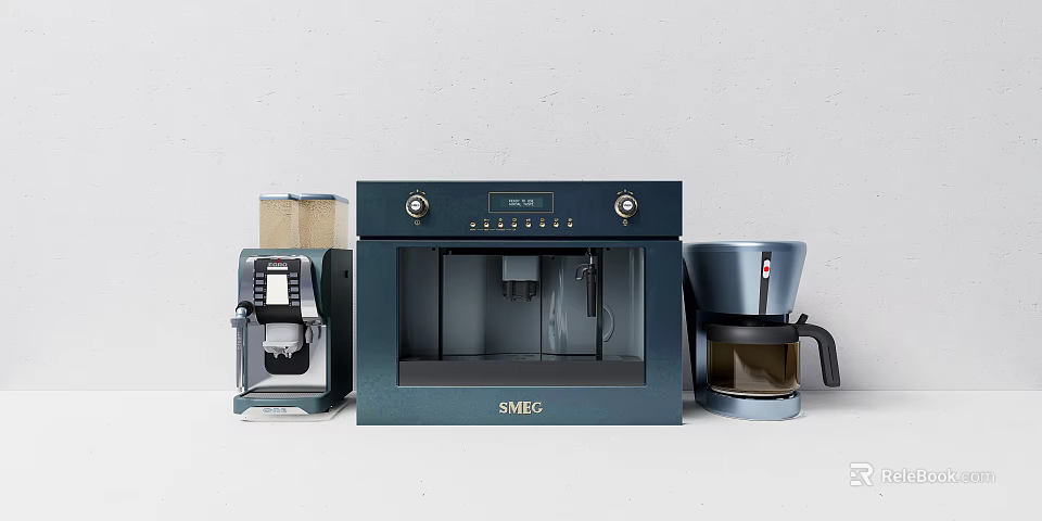 Stylish Modern Kitchen Appliances Featuring SMEC Espresso And Drip Coffee Makers 3d model