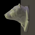 White Bear Head Sculpture as Animal Wall Decor with Bow Tie Accent 3d model
