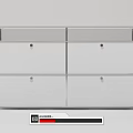 Modern Transparent Console Side Cabinet With Storage Drawers Doors And Metal Frame