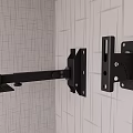 Black Adjustable Wall Mount Bracket Installation On Grid Pattern Wall 3d model