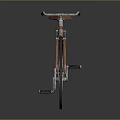 Vintage Red Bicycle With Red Seat Handlebars And Reflective Wheels On Gray Background