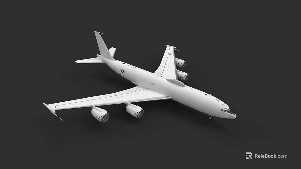 Modern White Passenger Aircraft Featuring Four Engines And Aerodynamic Design 3d model 