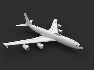 Modern White Passenger Aircraft Featuring Four Engines And Aerodynamic Design 3d model