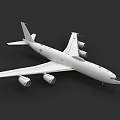 Modern White Passenger Aircraft Featuring Four Engines And Aerodynamic Design