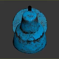 Blue Industrial Table Lamp With Tilted Shade And Round Base Design