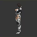 Futuristic Sci-Fi Female Character Armor Costume With Mechanical Leggings Arm Guards And High Heels