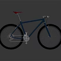 Blue Frame Bicycle With Red Seat Silver Components And Black Tires