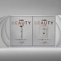 Elegant Beauty Themed Decorative Ornament Set With White Boxes Red Background For Home Decor
