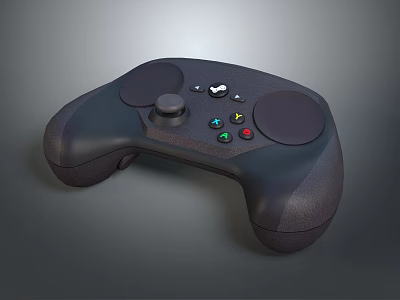 Ergonomic Black Game Controller with Joysticks and Colorful Buttons for Entertainment Electronics Gaming Accessories 3d model