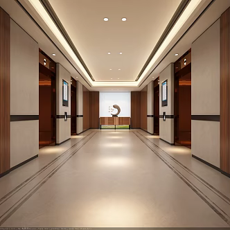 modern elevator hall 3d model