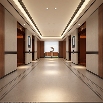 modern elevator hall 3d model