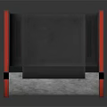 Standalone Dart Machine With Dartboard Black Red Cabinet And Control Panel