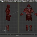 Dark Warrior Armor Set With Skeleton Helmet Leather And Metal Parts