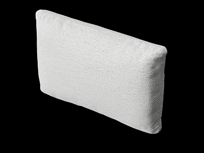 White Knitted Pillow With Soft Comfortable Texture On Black Background 3d model