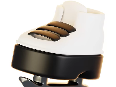 Sports Equipment Ice Skates With White Upper Black Sole And Sharp Metal Blade Design 3d model
