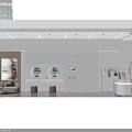 Modern Minimalist Beauty Salon Interior With Stylish Reception Desk And Comfortable Chairs And Beauty Poster