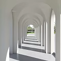 Profiled Corridor French Corridor Curved Top Corridor Arched Corridor 3d model