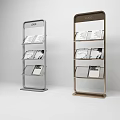 Display Racks Silver And Brown With Multiple Shelves For Magazines Modern Stylish Design Featuring LOGO
