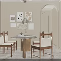 Elegant Retro Open Plan Living And Dining Room With Cozy Furnishings And Warm Atmosphere