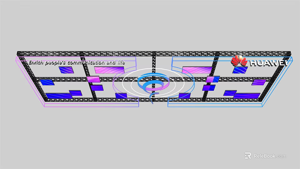 Modern Suspended Ceiling Design With Metal Grid Structure And Decorative Lighting 3d model 