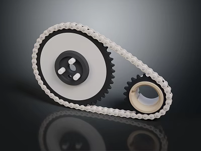 High Quality Industrial Hardware Tools Gear Chain Transmission Mechanism Components 3d model