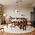 Elegant Modern Restaurant Interior With Wooden Dining Table Comfortable Chairs Pendant Light And Green Plants