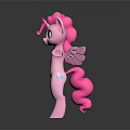 Pink Pony Toy Figure With Wings Mane Tail And Blue Eyes Open Arms