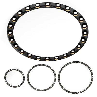 Circular Decorative Lights With Black Frame Small LED Bulbs Various Sizes For Home Decor 3d model