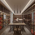 Modern Liquor Store Featuring Glass Display Cabinets Red White Wines Green Sofas And Marble Flooring
