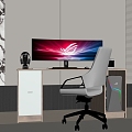 Desk Computer Desk Study Desk Office Chair Ergonomic Chair 3d model