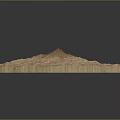 Natural Desert-like Terrain Model With Textured Surface And Central Hill Landform