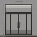 Modern Double Glass Doors With Metal Frame And Transparent Panels For Building Entrance