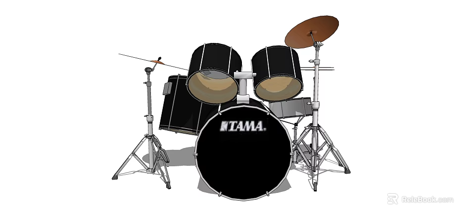 Elegant TAMA Drum Set With Drums Cymbals And Stands For Musical Instruments 3d model 